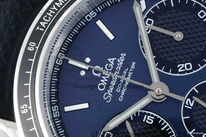 1227 SportInspired Speedmaster Racing Master SS HKF Best Edition Blue Black Dial on Black Rubber Strap A 7817